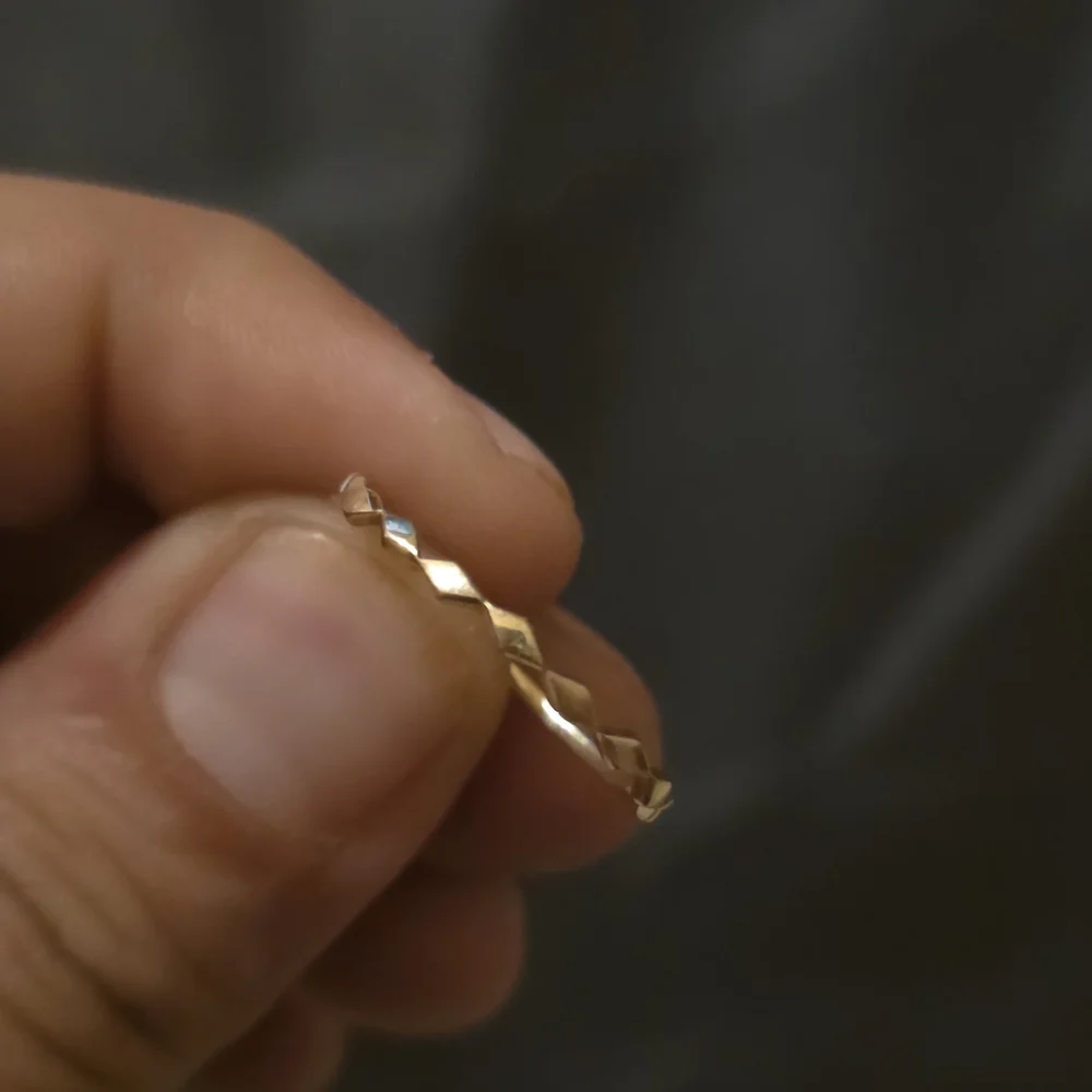 14K Gold Faceted Dainty Ring - Picture 4 of 9